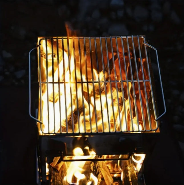 Parrilla portátil desmontable con rejilla