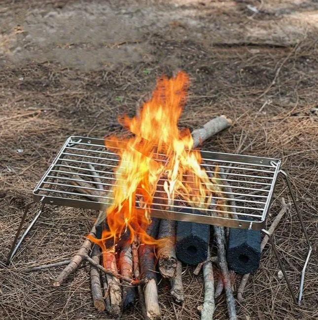 Parrilla plegable alargada
