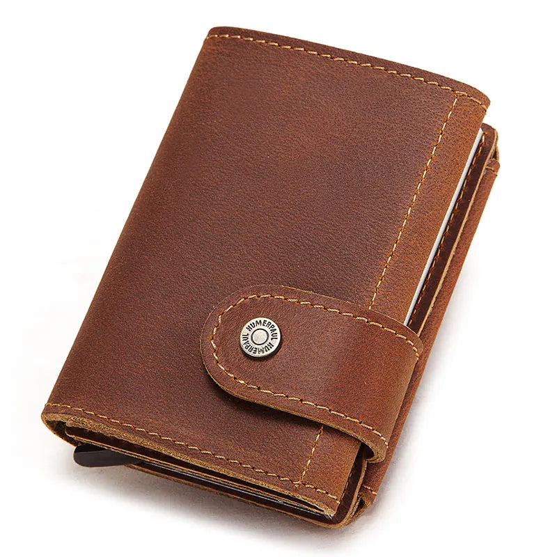 Cartera piel de vaca doble cierre