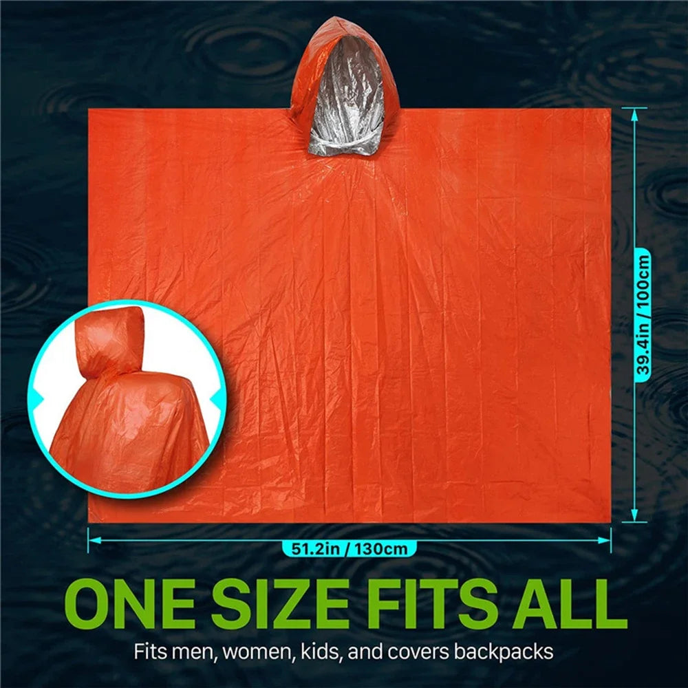 Poncho de lluvia reflectante con conservación de temperatura