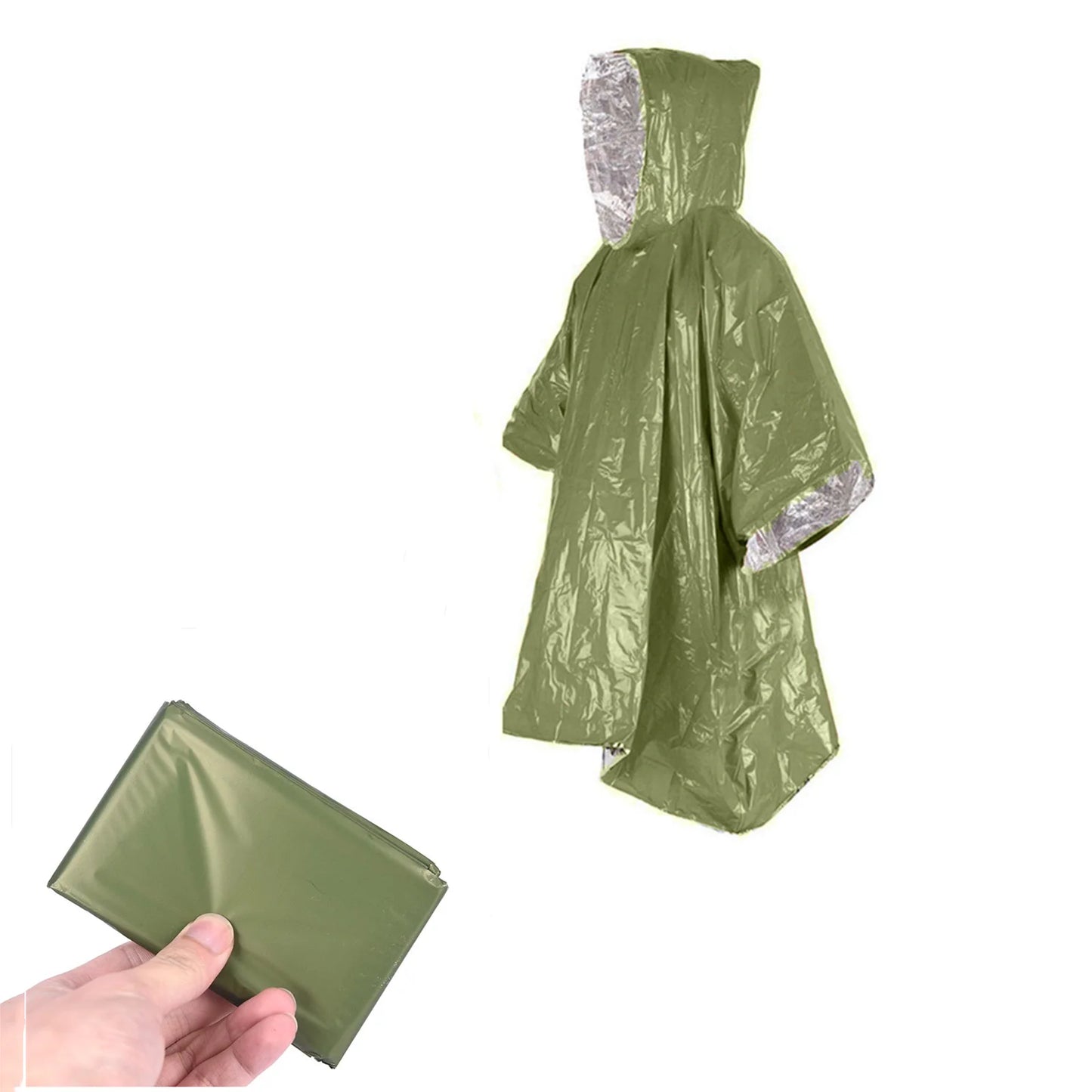 Poncho de lluvia reflectante con conservación de temperatura