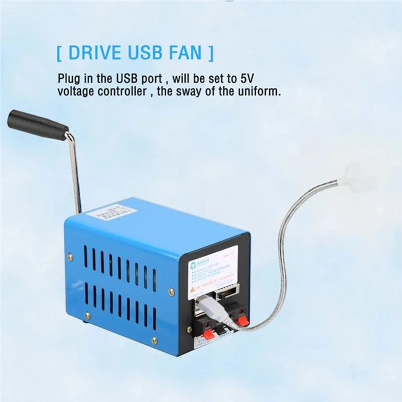 Generador eléctrico de manivela 20W USB