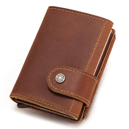 Cartera piel de vaca doble cierre