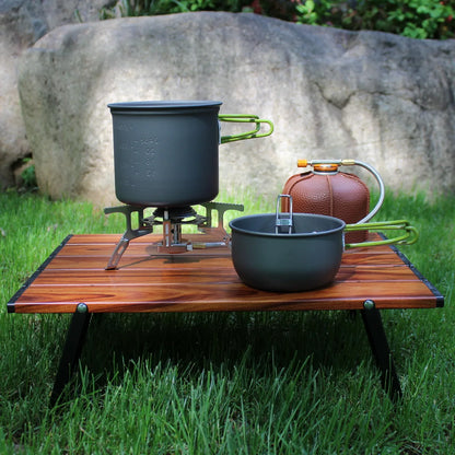 Camping gas con juego de cocina portátil