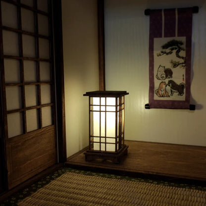 Lámpara de pie de acacia de estilo japonés