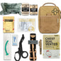 Kit vendaje, manta, guantes y tijeras primeros auxilios