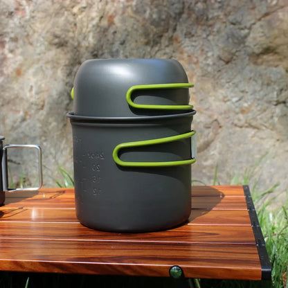 Camping gas con juego de cocina portátil